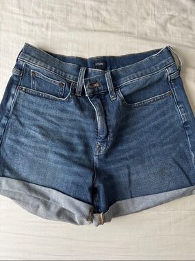 J. Crew Blue Denim Rolled-Hem Jean Shorts